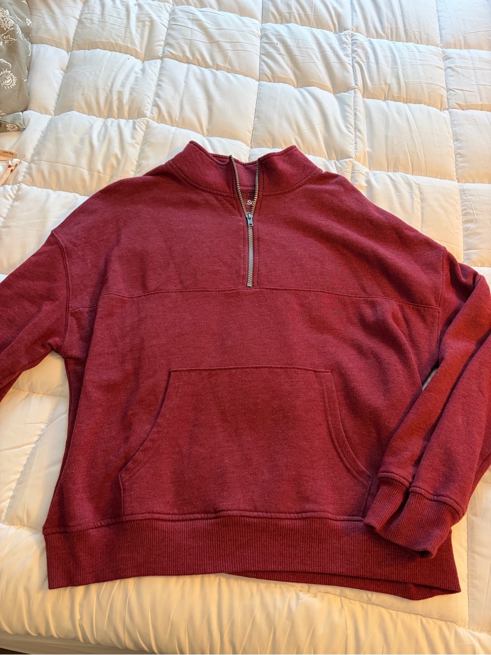 SO Women's Quarter-Zip Pullover Sweatshirt - Burgundy